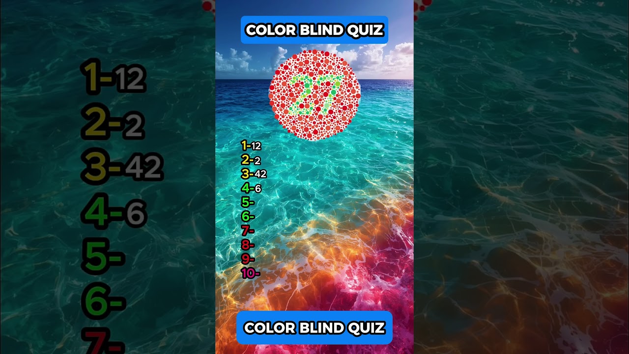 You are colorblind if you can’t name the numbers!