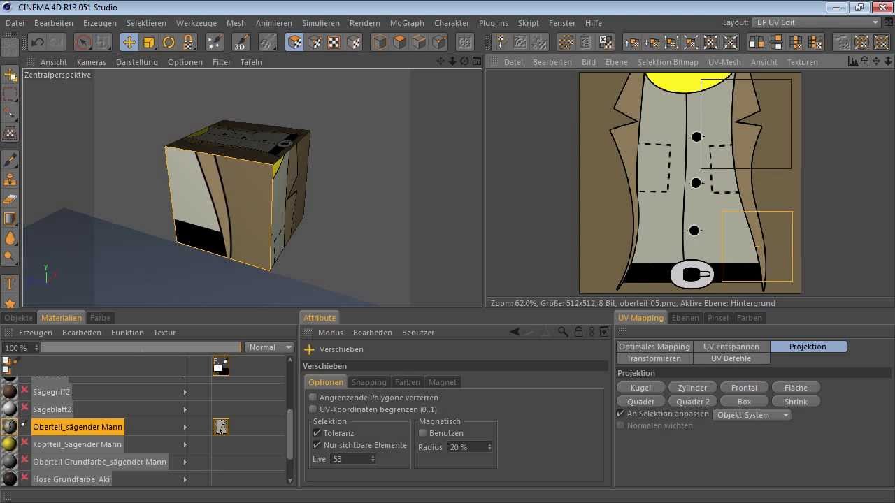 [9.4] UVW-Mapping (C4D-Video-Training)