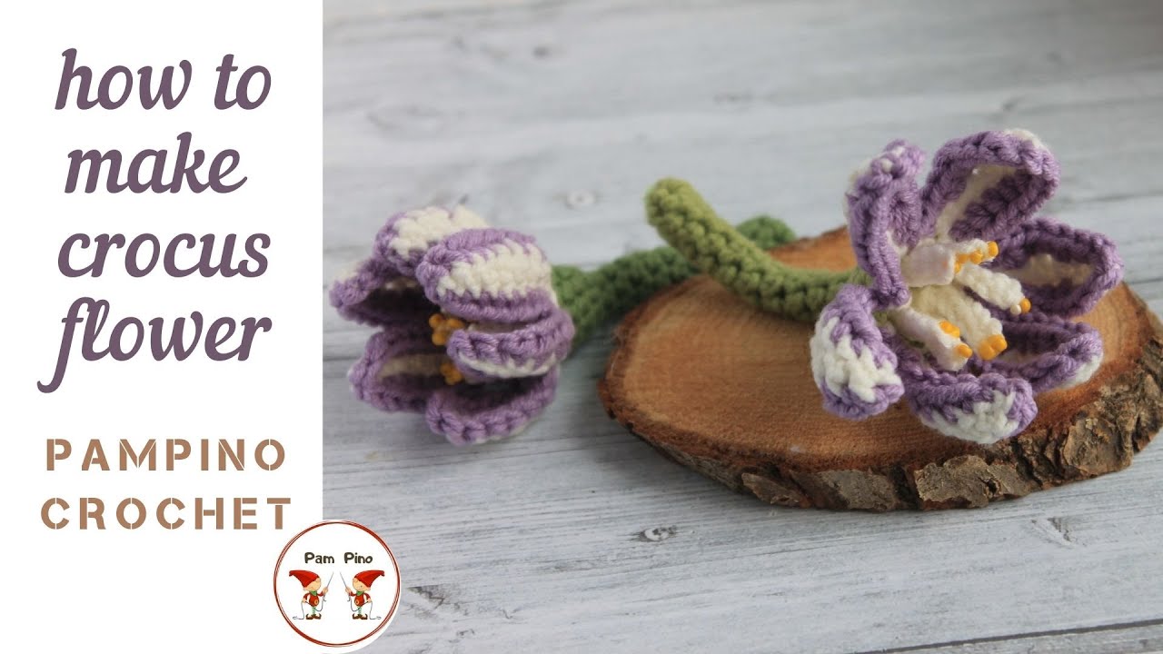 How to crochet spring crocus flower | Crochet with Pampino | Tutorial