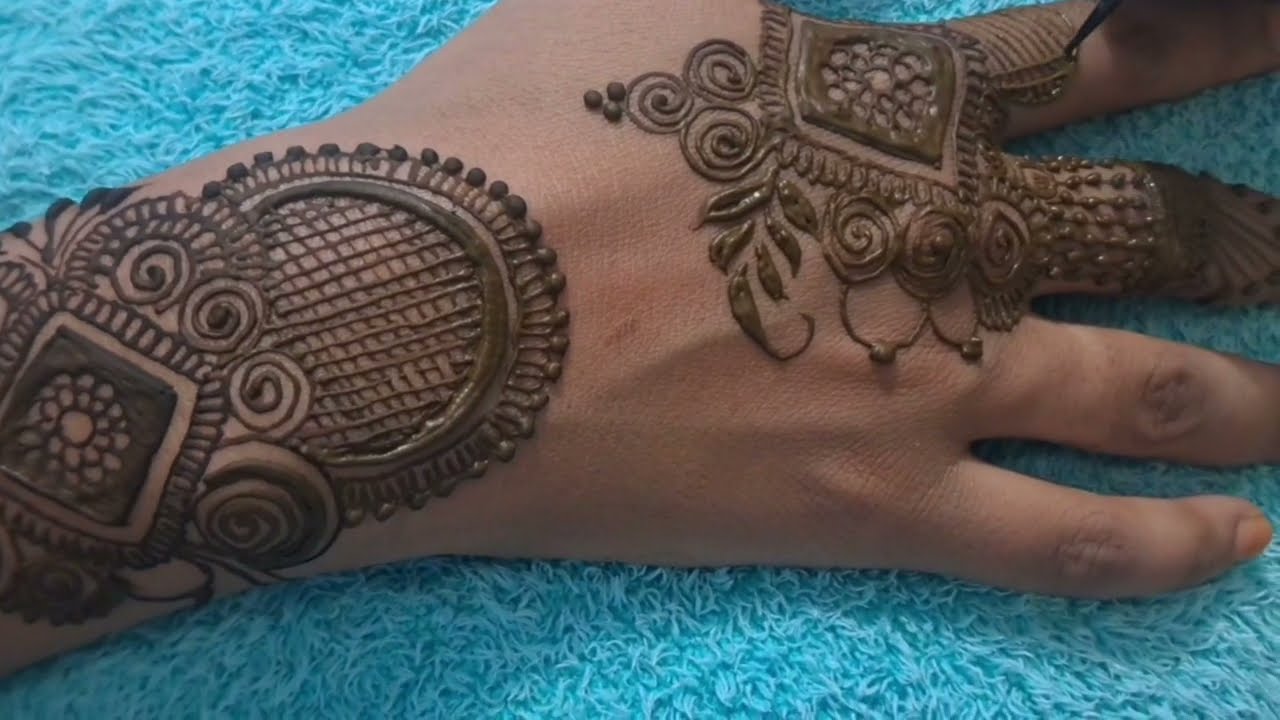 || Easy & simple back hand mehandi 💞 || very easy mehandi #mehndi #heena #Arabic back side mehandi 