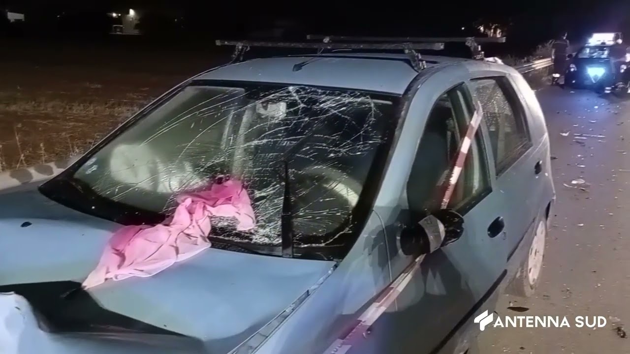 15 GIUGNO 2024   CUTROFIANO   INCIDENTE TRA TRE AUTO IN SALENTO    GRAVE UNA COPPIA