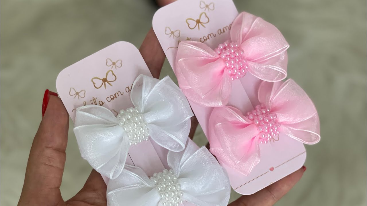 Parzinho de organza com pérolas- PAP fácil
