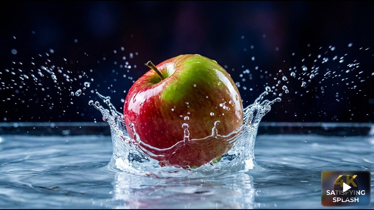 Fruit Falling Into Water ASMR 💧 Pure Natural Splash Sounds (No Music) | Realistic Slow Motion | ASMR