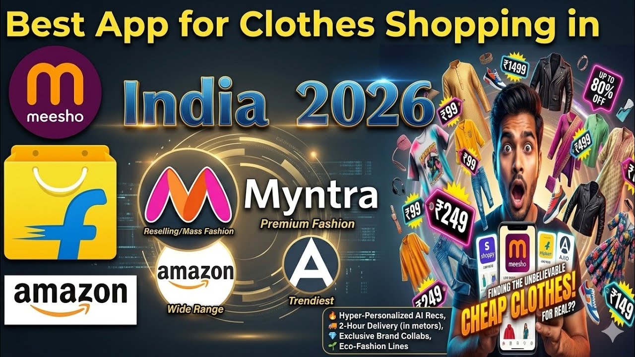 Best app for clothes shopping in india 2026  | top 5 online shopping apps