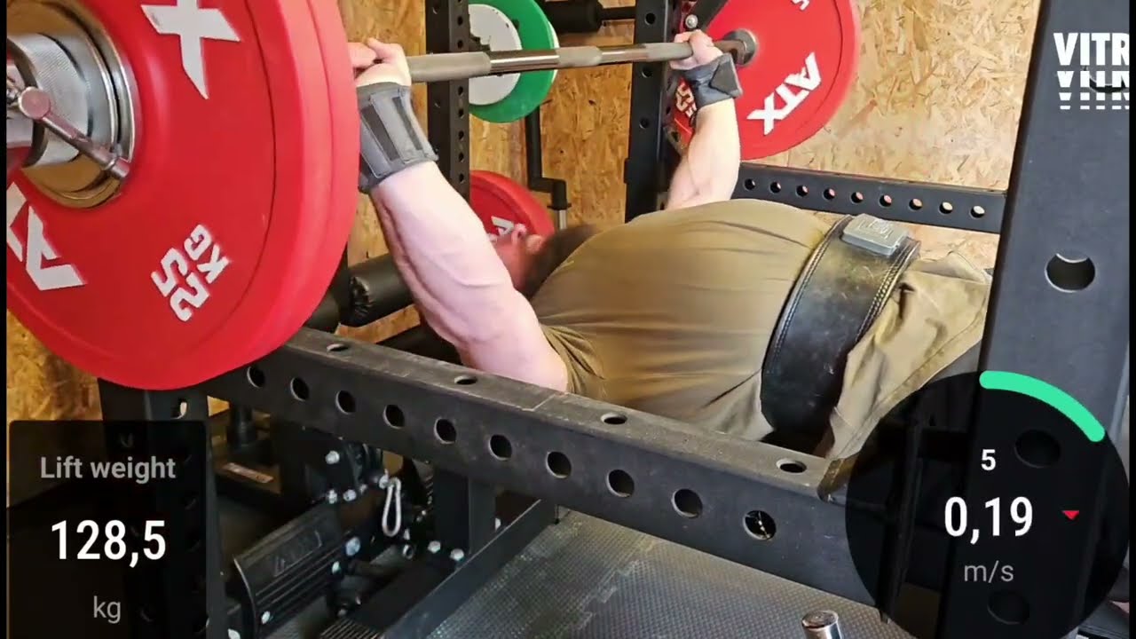 Spoto Bench : 128,5kg x5@0,23m/s