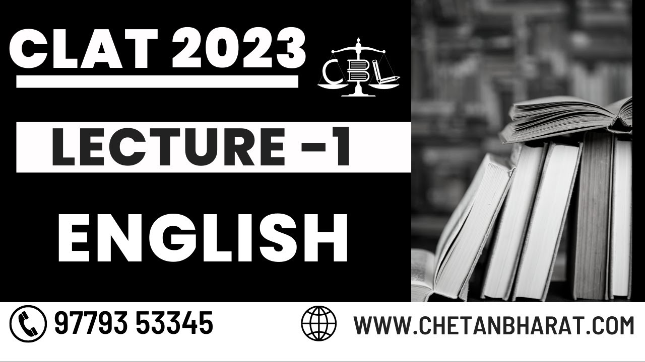 CLAT 2023 |  English Lecture - 01 | Free Crash Course