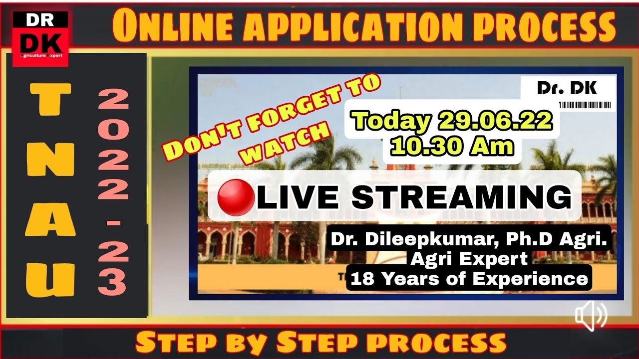 TNAU BSc agriculture admission 2021