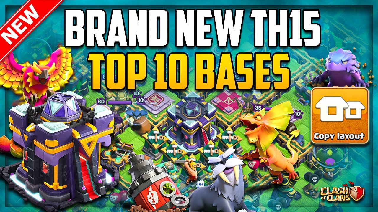 New Top 10 Best Town Hall 15 (TH15) Bases with Copy Link | Only 1 Star TH15 War + Legend Bases Link