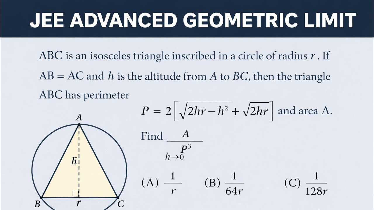 TRY OUT THIS GEOMETRY LIMIT FROM CALCULUS | JEE ADVANCED 2026