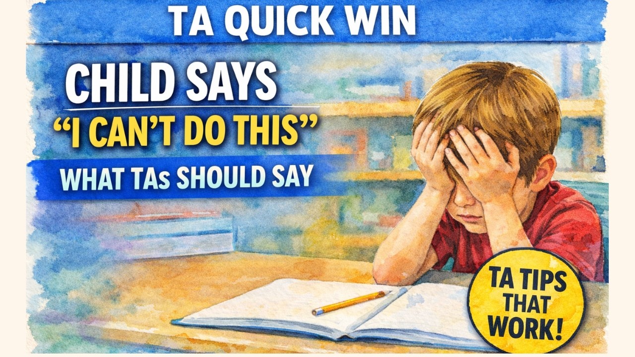 CHILD SAYS 'I CAN'T DO THIS' WHAT SHOULD TAs SAY