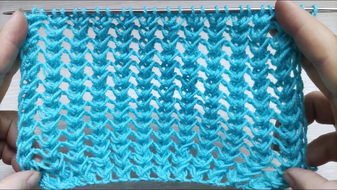Mesh Knit Stitch Pattern| Netzmuster stricken| Punto traforato ai ferri| Punto de malla a dos agujas