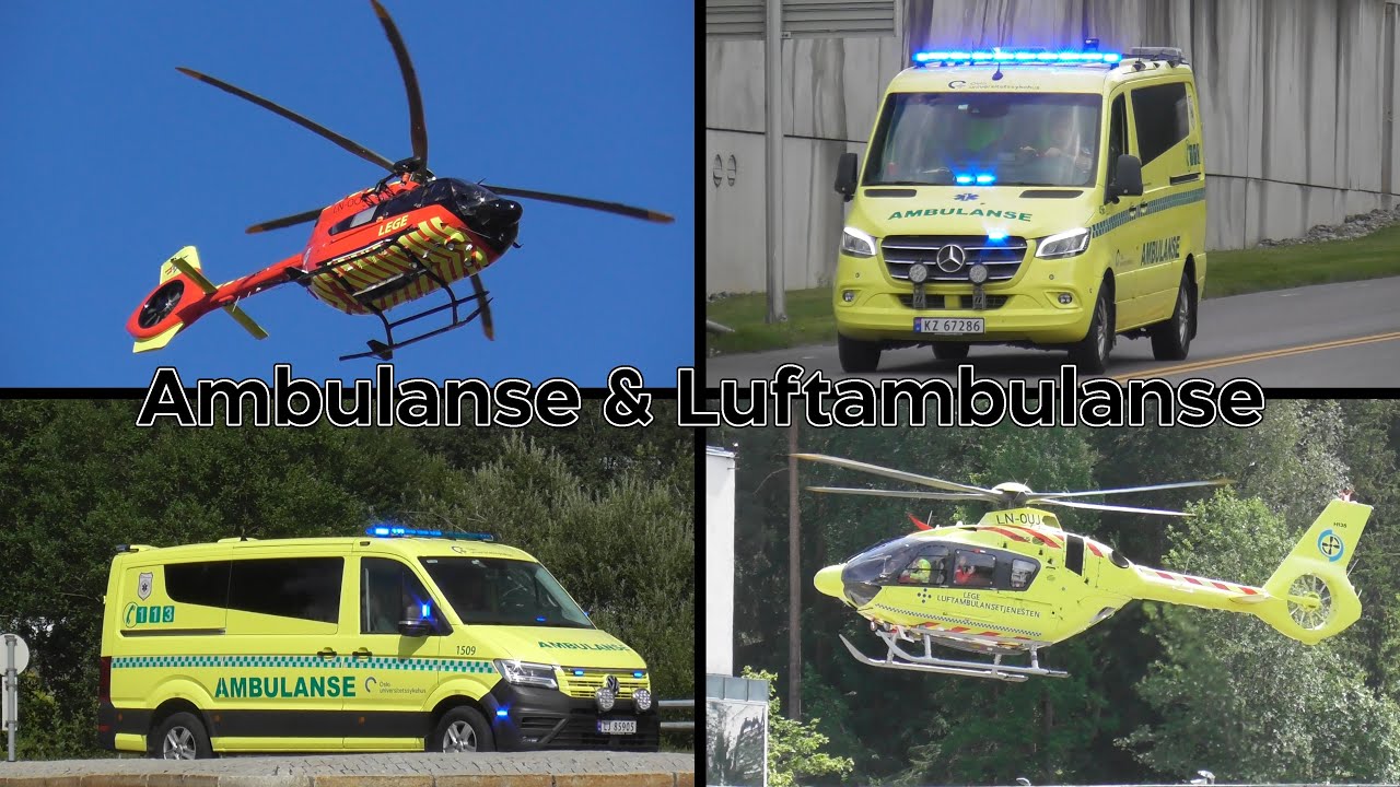 Luftambulanse & Ambulanse på utrykning i Lørenskog | Air ambulances & ambulances in Norway