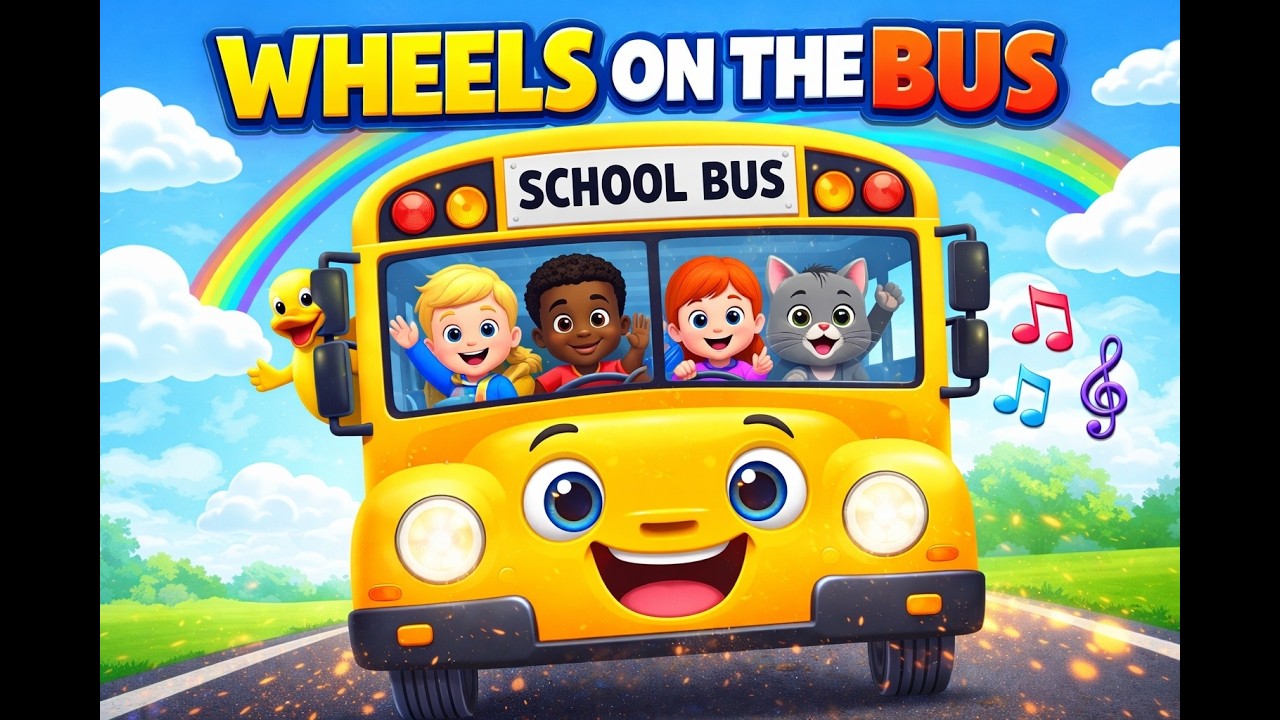 Wheels on the Bus 🚍 | Fun Animated Nursery Rhymes for Kids