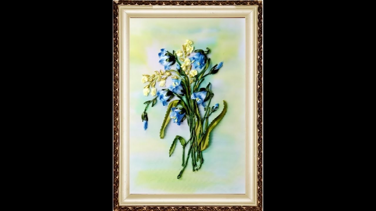 Вышивка атласными лентами Колокольчик