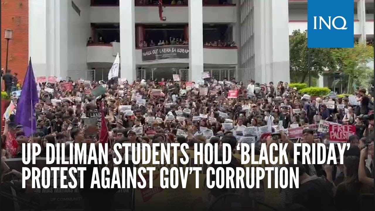 UP Diliman students hold ‘Black Friday’ protest against gov’t corruption