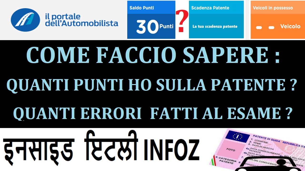 Online Patente B Punjabi | Errori Esame patente | Ecco come vedere  punti della patente in Hindi