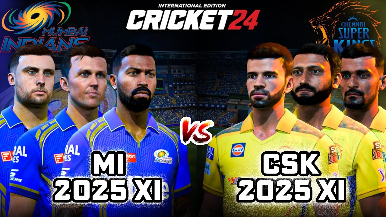 MI 2025 vs CSK  2025😍🔥- Updated Squad Matches - Cricket 24 #4