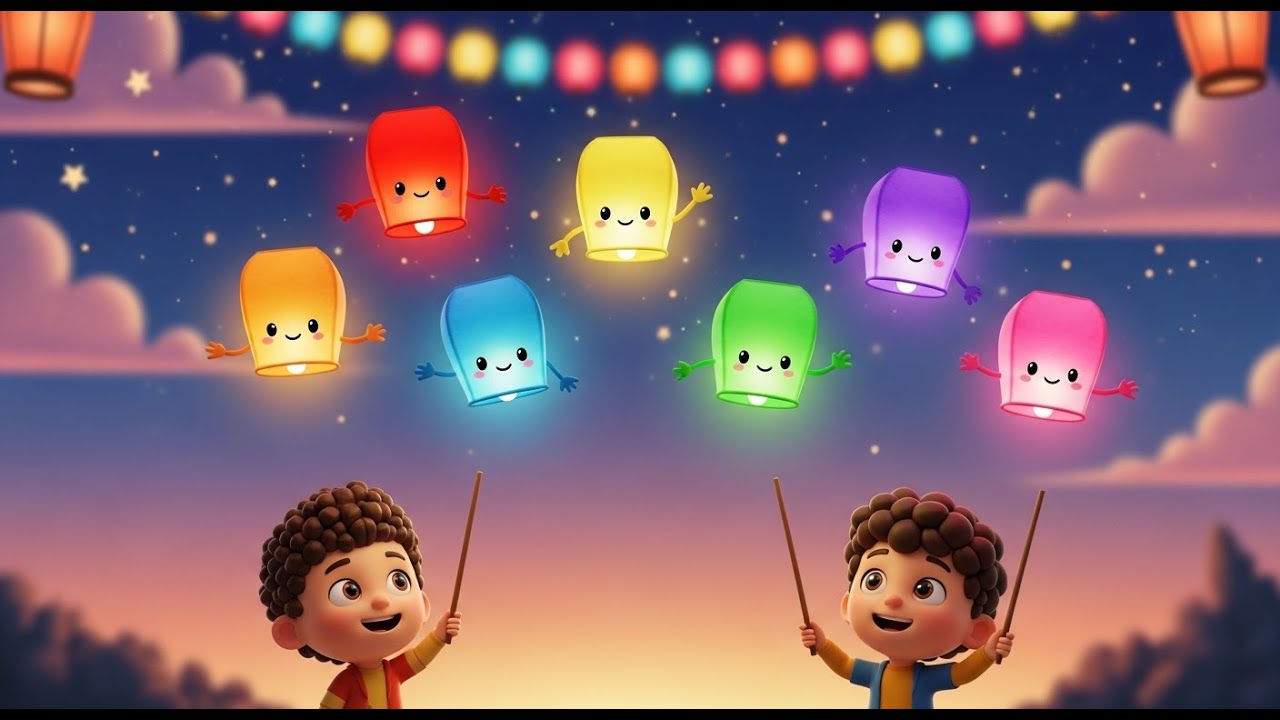 Siete Pequeñas Linternas de Juguete Brillantes | Rimas Infantiles y Canciones para Niños