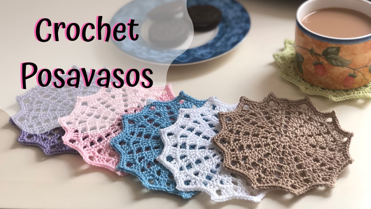 😍 Como tejer Posavasos Paso a Paso Ganchillo, Crochet Coasters DIY Tutorial Muy fácil y Muy Rápido 😍