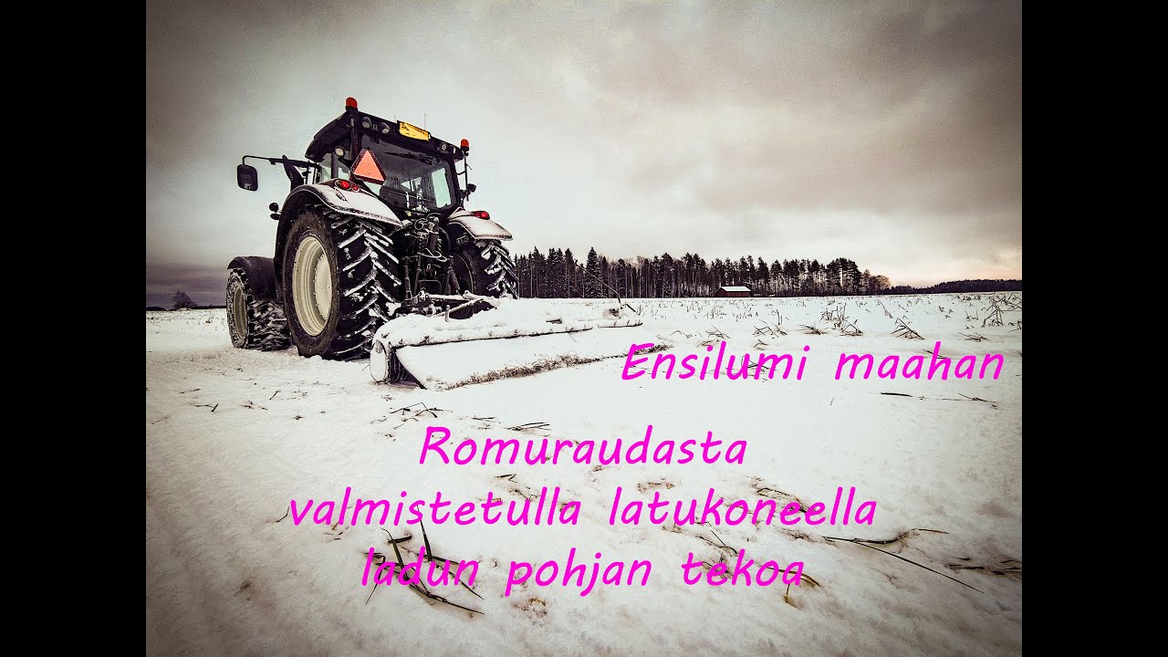 Romuraudasta valmistetulla latukoneella latupohjan tekoa omaan käyttöön.