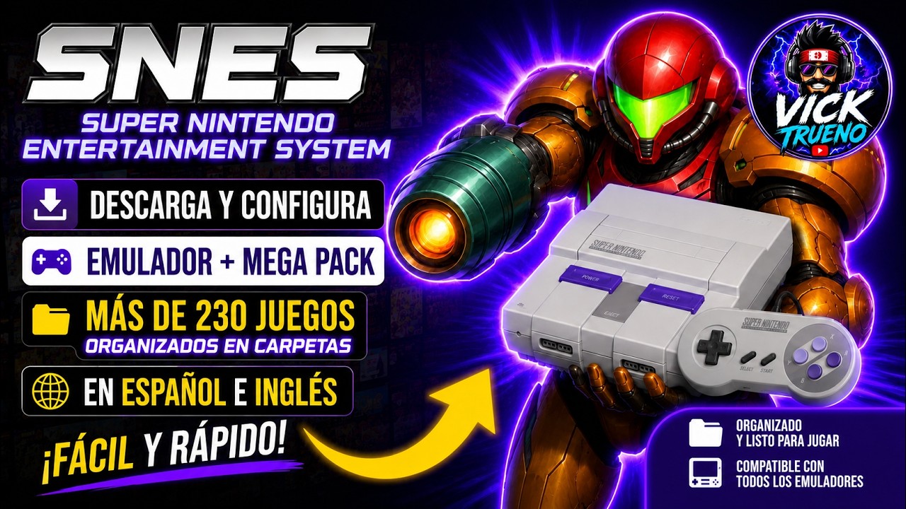 ✅Pack de Roms Para Super Nintendo (SNES) en Español + Plugins HD Enlaces por Mega!⚡