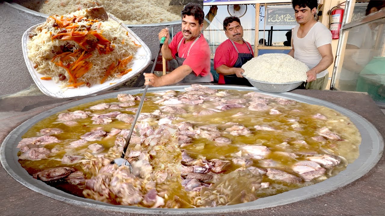 WEDDING BIG KABULI PULAO FOR 1200 PEOPLE | TRADITIONAL GIANT KABULI PULAO POPULAR STREET FOOD