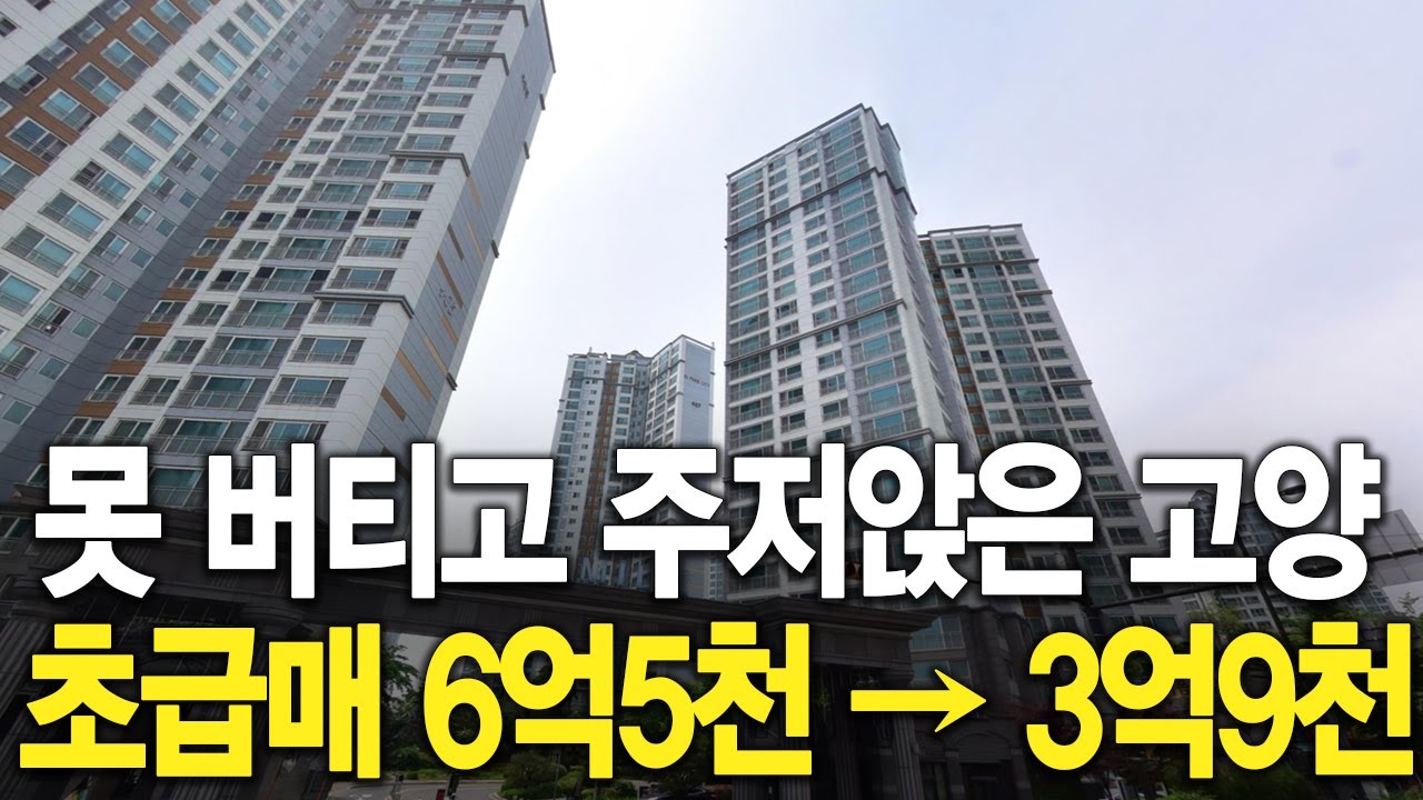 못 버티고 주저앉은 고양 초급매 6억5천이 3억9천에