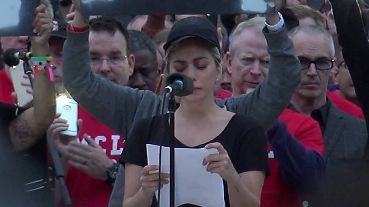 4K - Lady Gaga speech at Los Angeles Rally and Vigil for Orlando