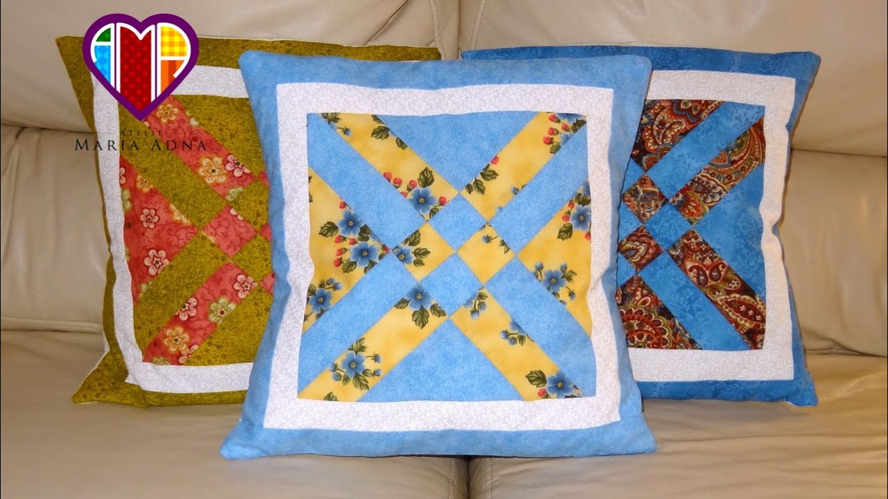 Aula em vídeo de almofada em patchwork As flexas. Quilted patchwork pillow. Make a quilted pillow
