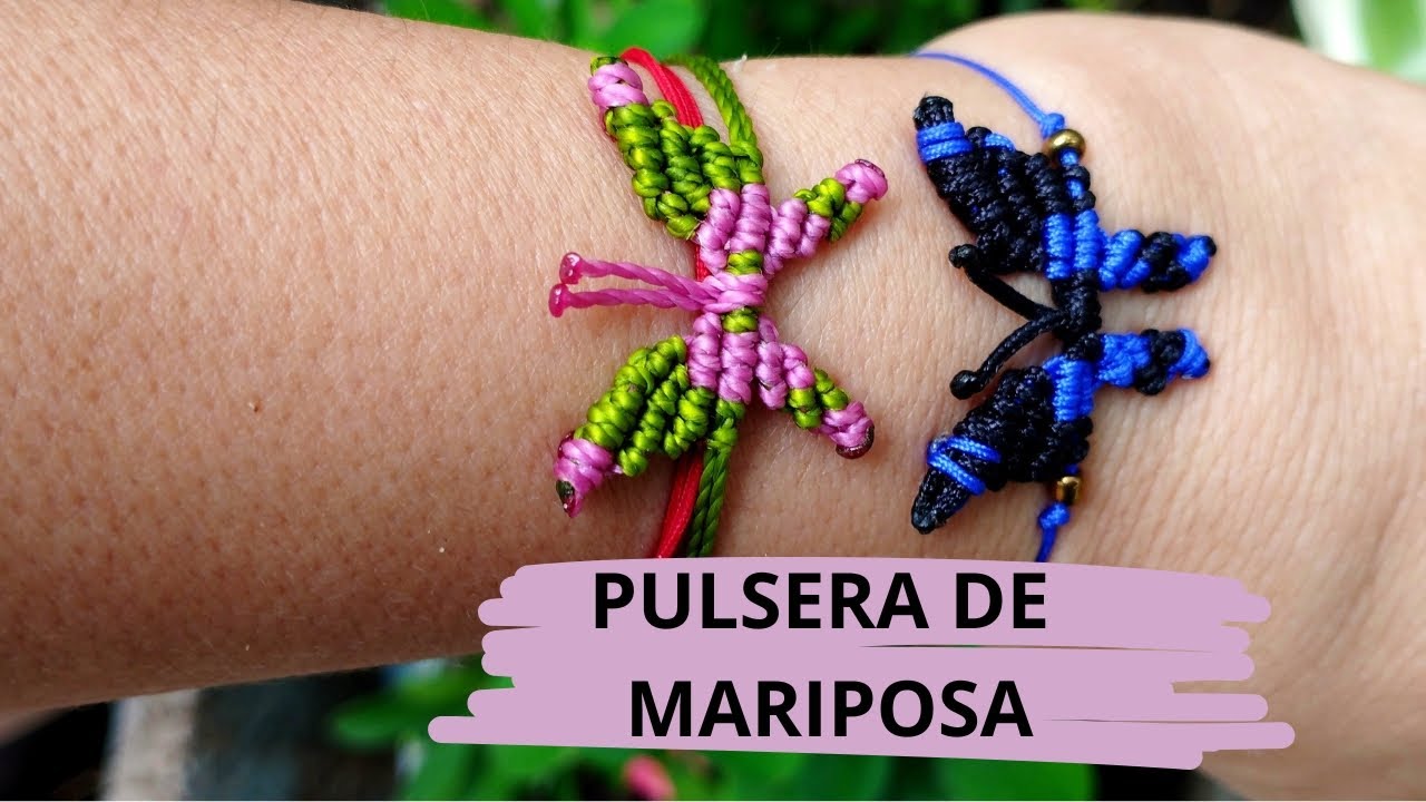 cómo hacer una mariposa en macramé?(pulsera )#diy