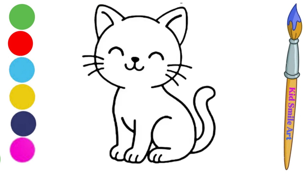 How to draw a cat|Easy cat drawing for kids|Drawing 