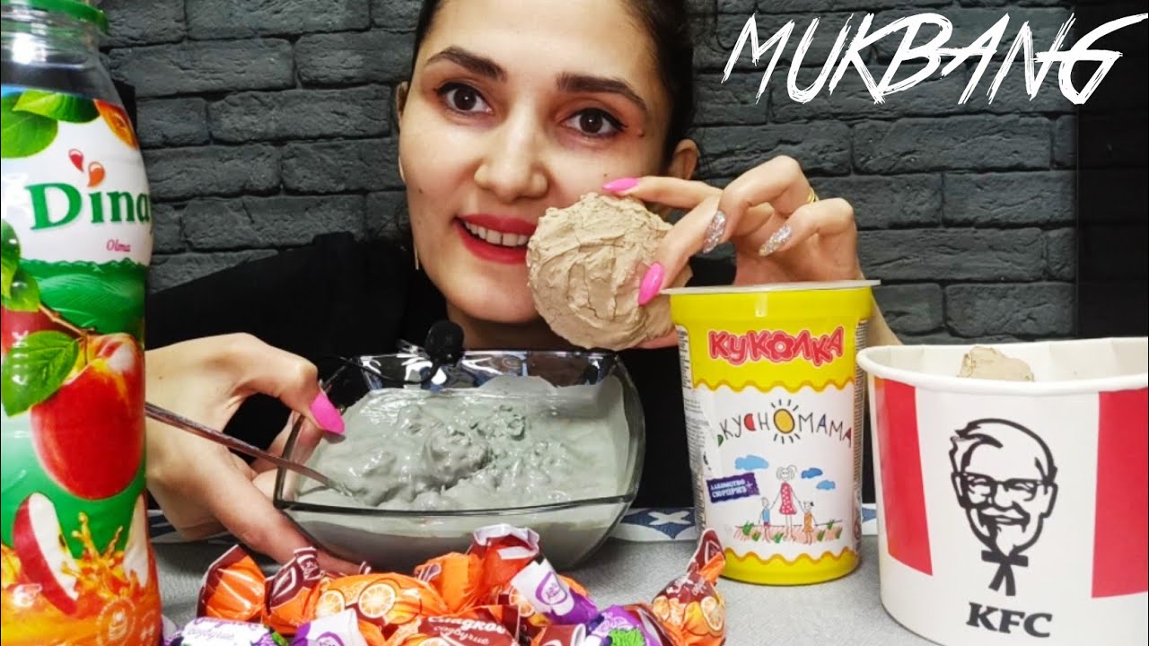 MUKBANG•ASMR• Creamy dessert with nuts