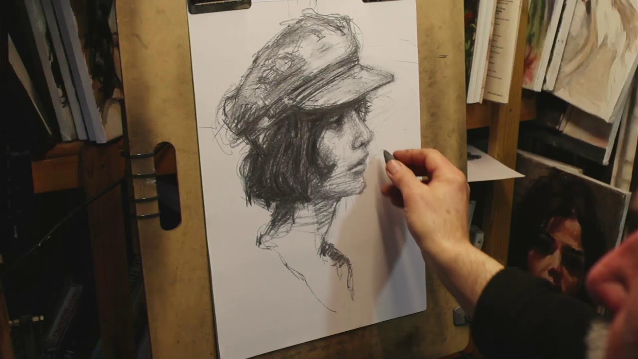 How I draw charcoal portraits