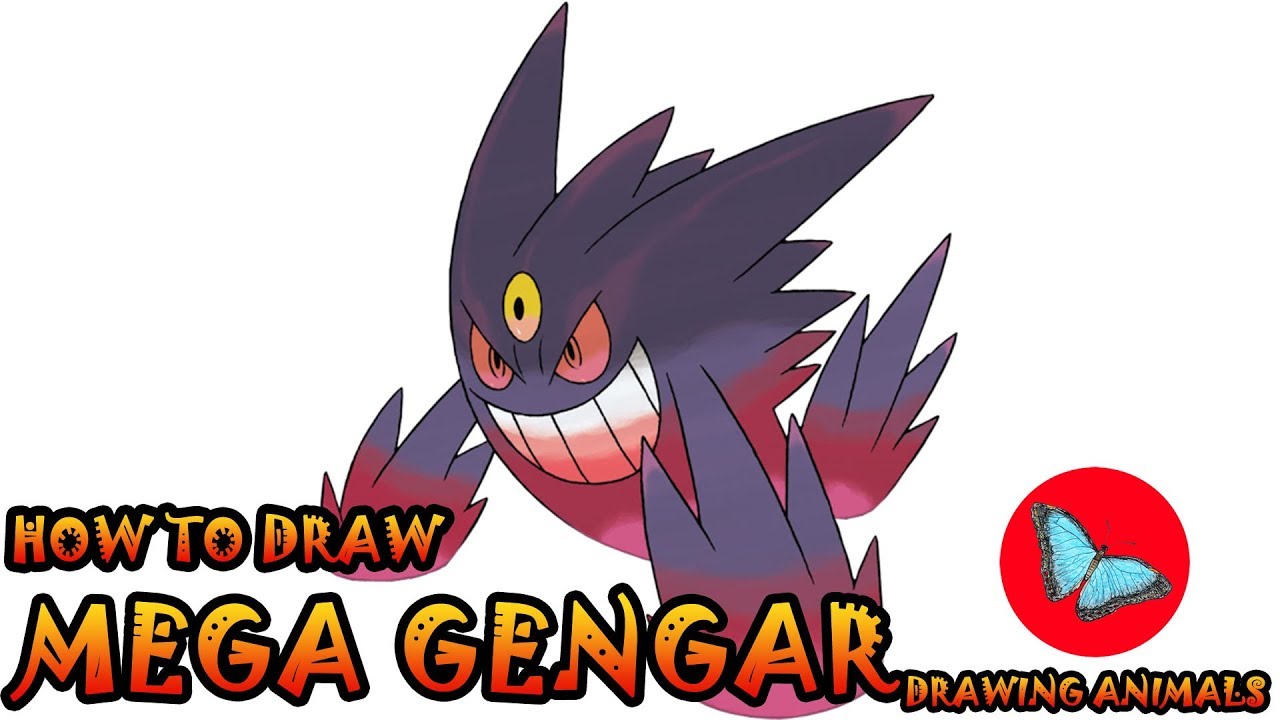 How To Draw Mega Gengar Pokemon | Drawing Animals