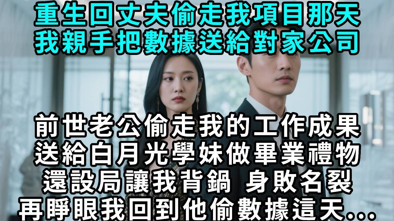 重生回丈夫偷走我項目那天，我親手把數據送給對家公司。前世老公偷走我的工作成果，送給白月光學妹做畢業禮物。還設局讓我背鍋， 身敗名裂。再睜眼我回到他偷數據這天...
