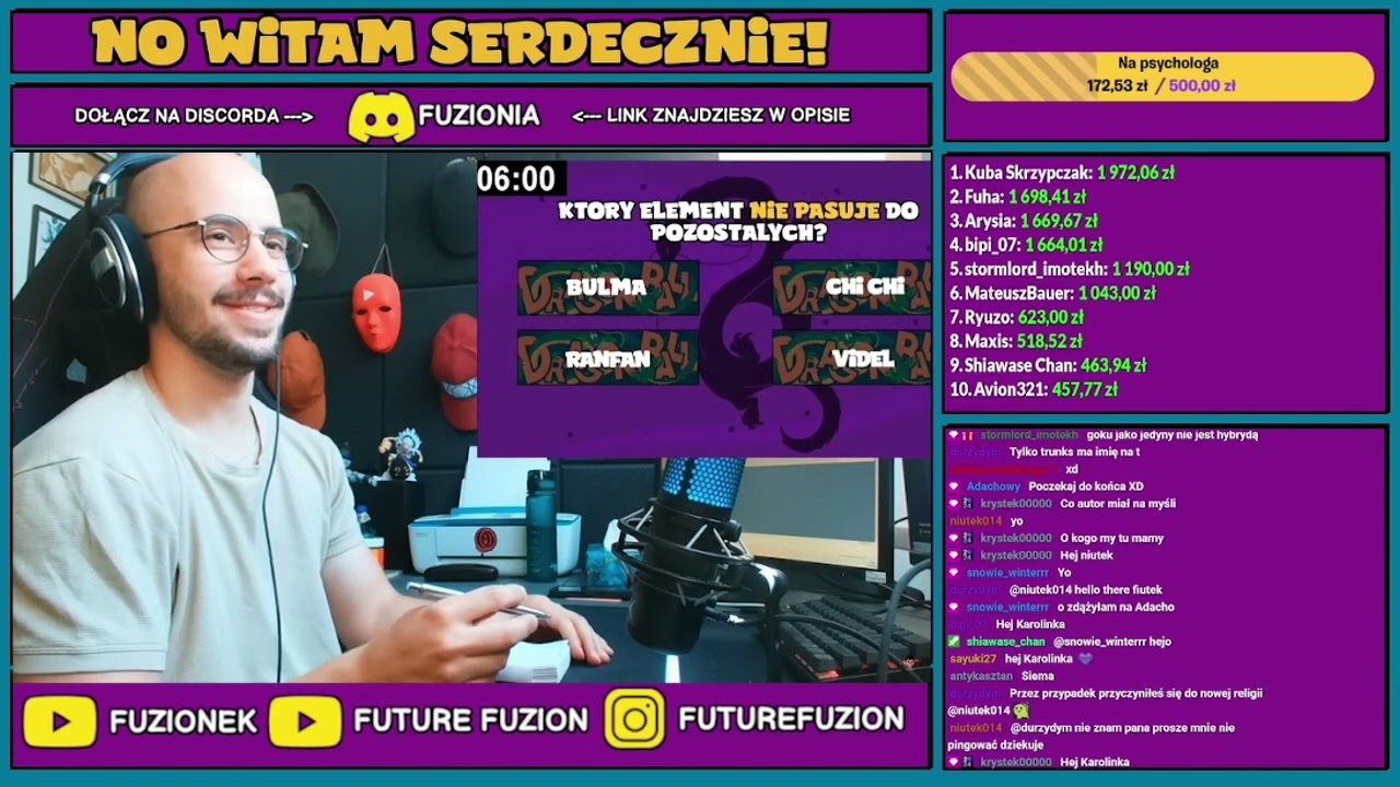 Fuzionek ogląda film Adacha (Rozwiązuję quiz Fuzionka o Dragon Ballu...)