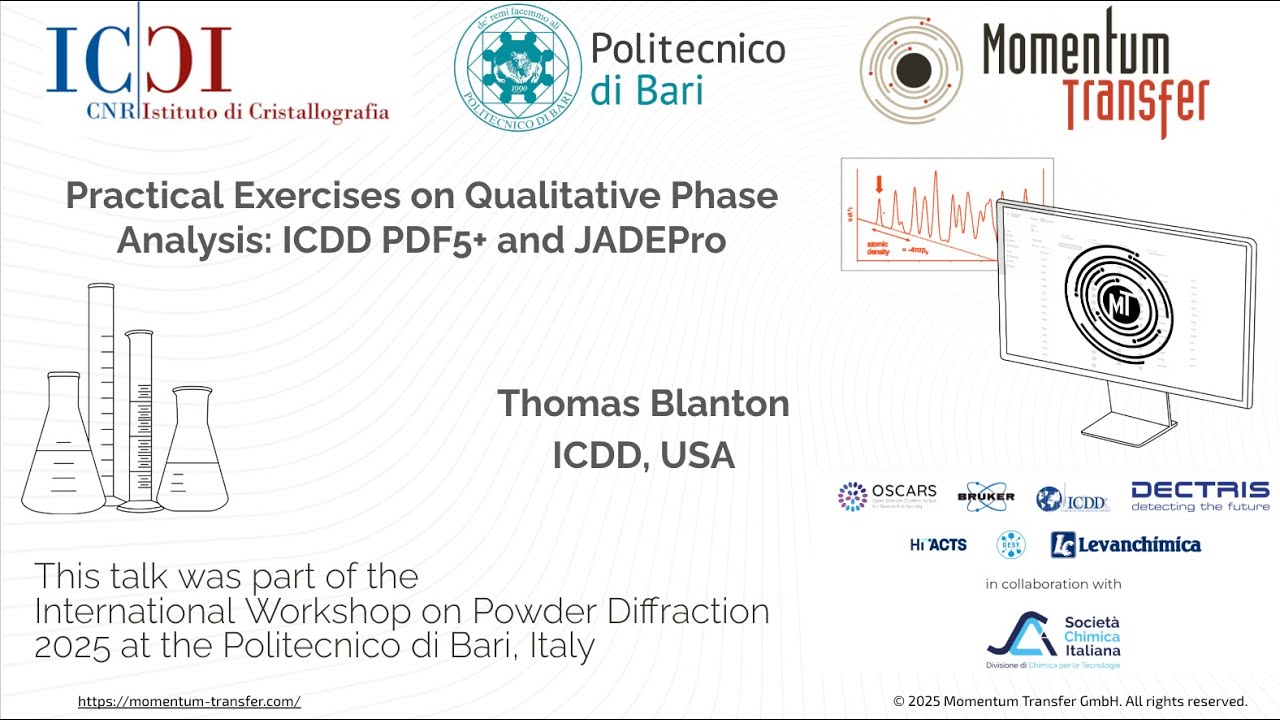 5 - Blanton ICDD Exercises - Practical Exercises: ICDD PDF5+ & JADEPro | IWPD 2025