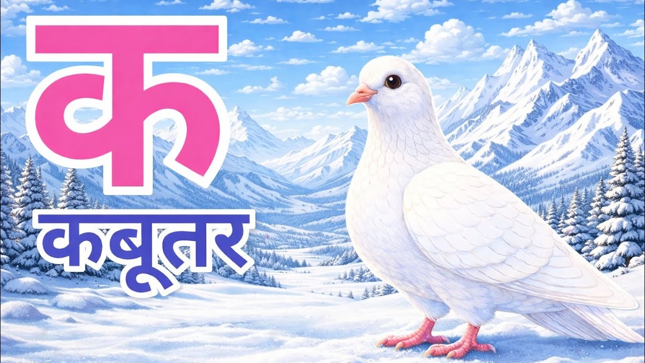 क से कबूतर, अ से अनार a se anaar k se kabutar I Hindi varnmala I ABCD क से कबूतर अ से अनार kids song