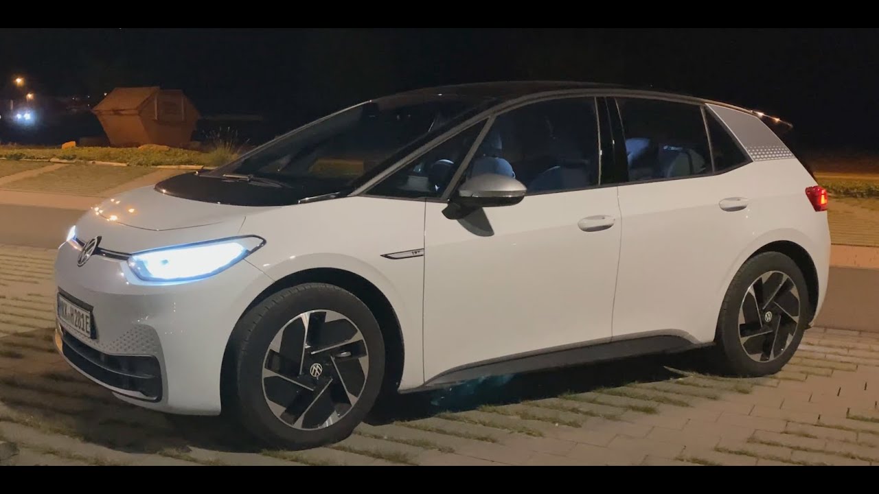 VW ID3 - Lichttest normale LED Scheinwerfer und Ambientebeleuchtung