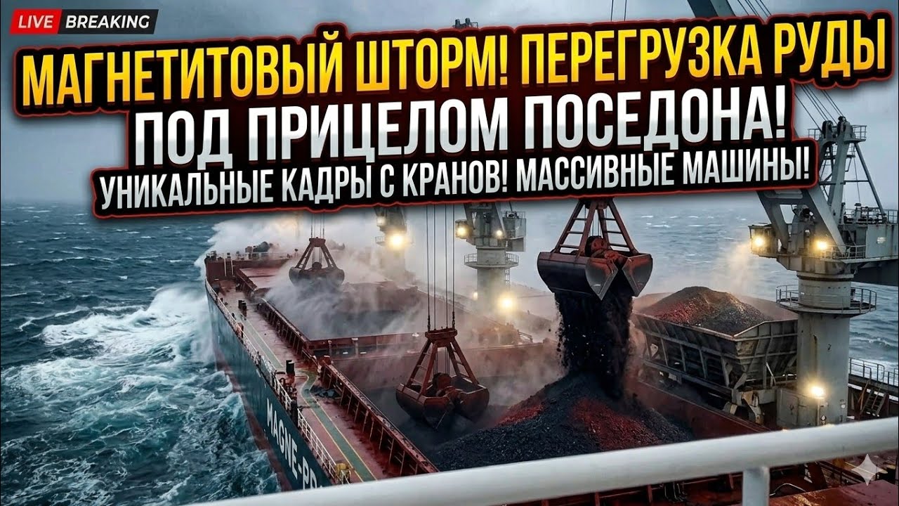 Погрузка магнетитовой руды ship to ship