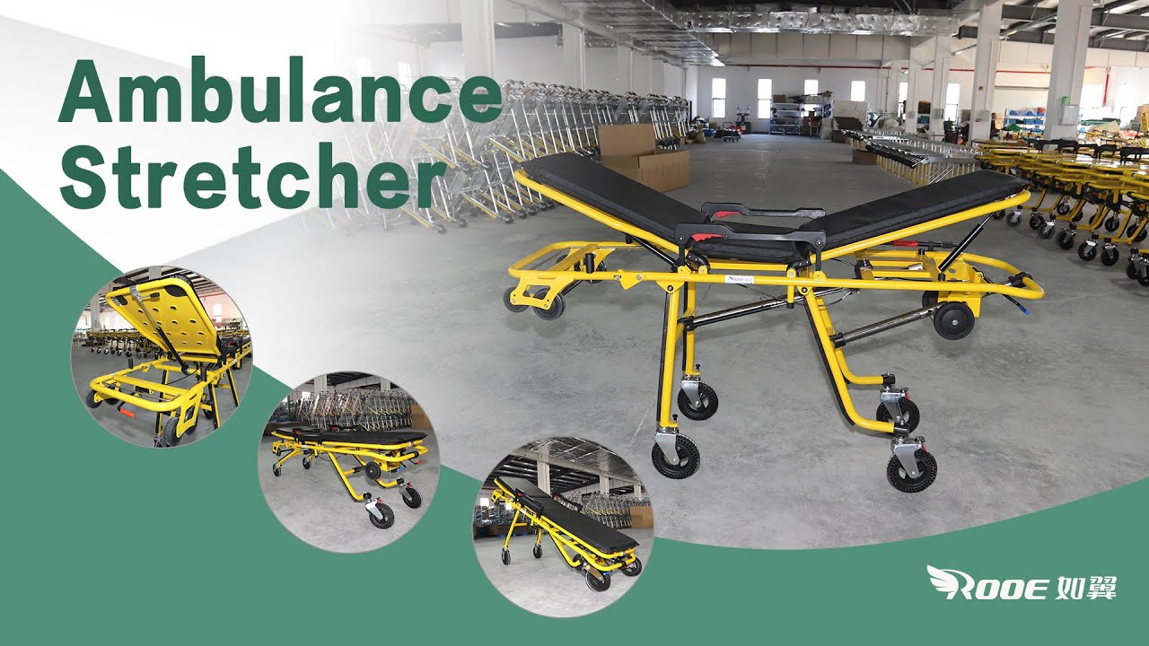 Patient Ambulance Stretcher with Height Backrest and Legs Position Adjustable