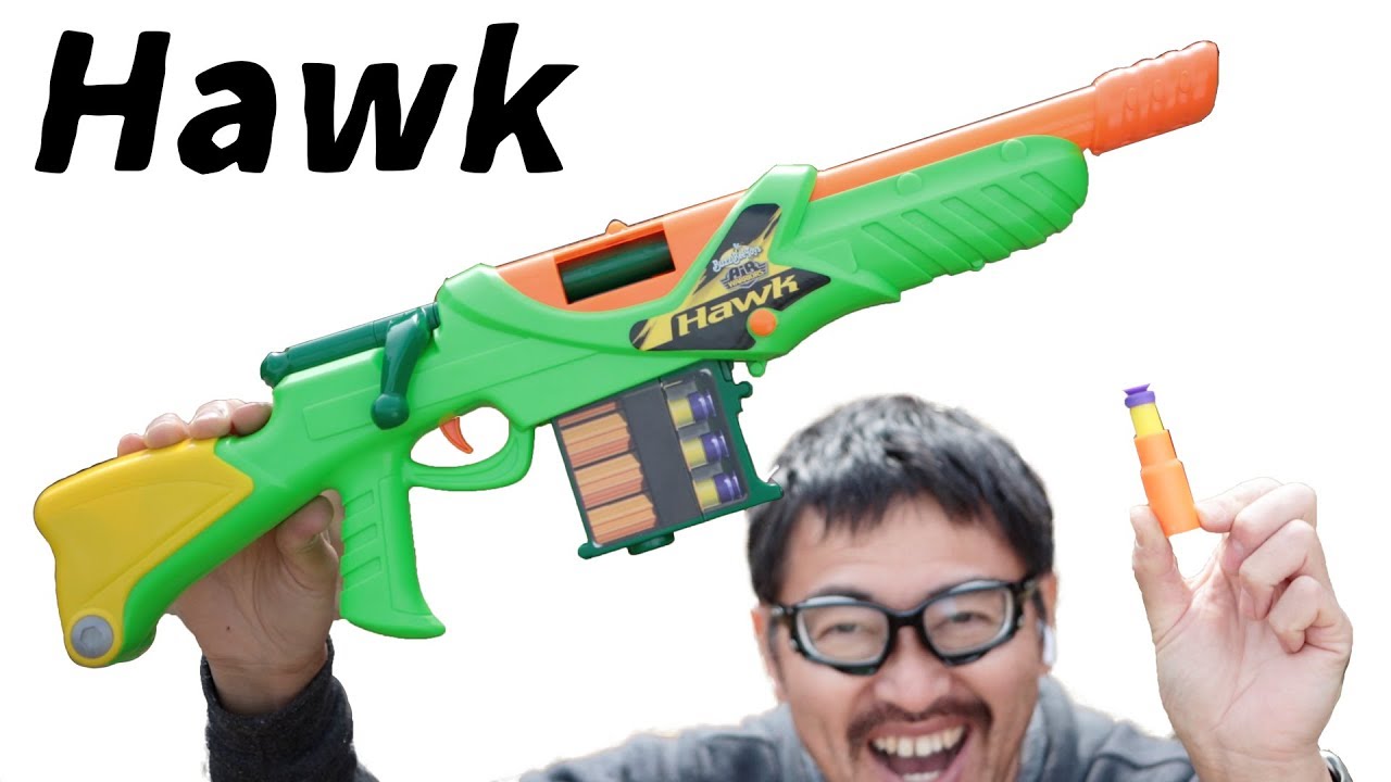 ボルトアクション リアルカート ナーフ 4連マガジン Hawk  マック堺レビュー BuzzBeeToys AirWarrior Hawk