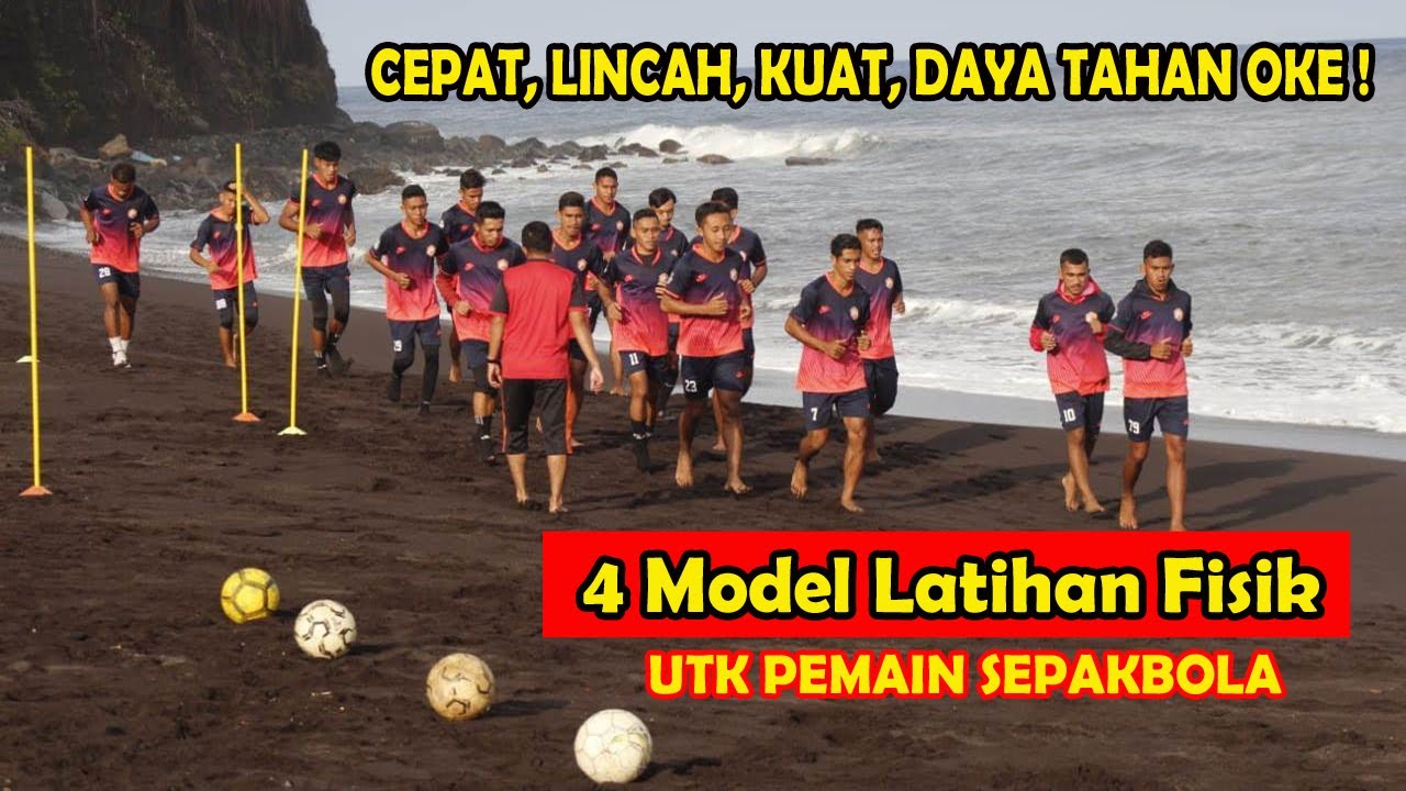 Latihan fisik utk pemain sepakbola di pantai. Cepat, lincah, kuat, daya tahan oke !
