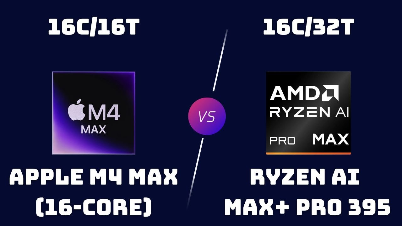 Apple M4 Max (16-Core) vs Ryzen AI Max+ Pro 395 &ndash; Pro Laptop CPU & AI Performance Showdown