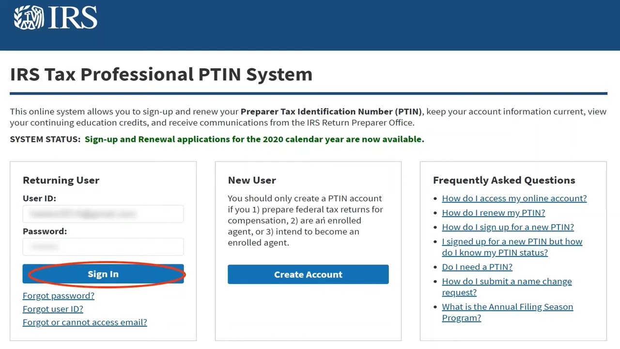 How to apply for a PTIN.