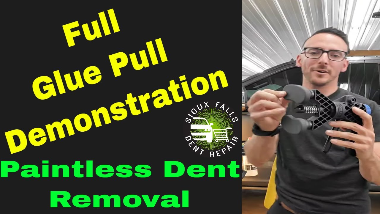 Full Glue Pull Demonstration for Paintless Dent Repair and Dent Removal - 2018 Ford F150 Door Dent