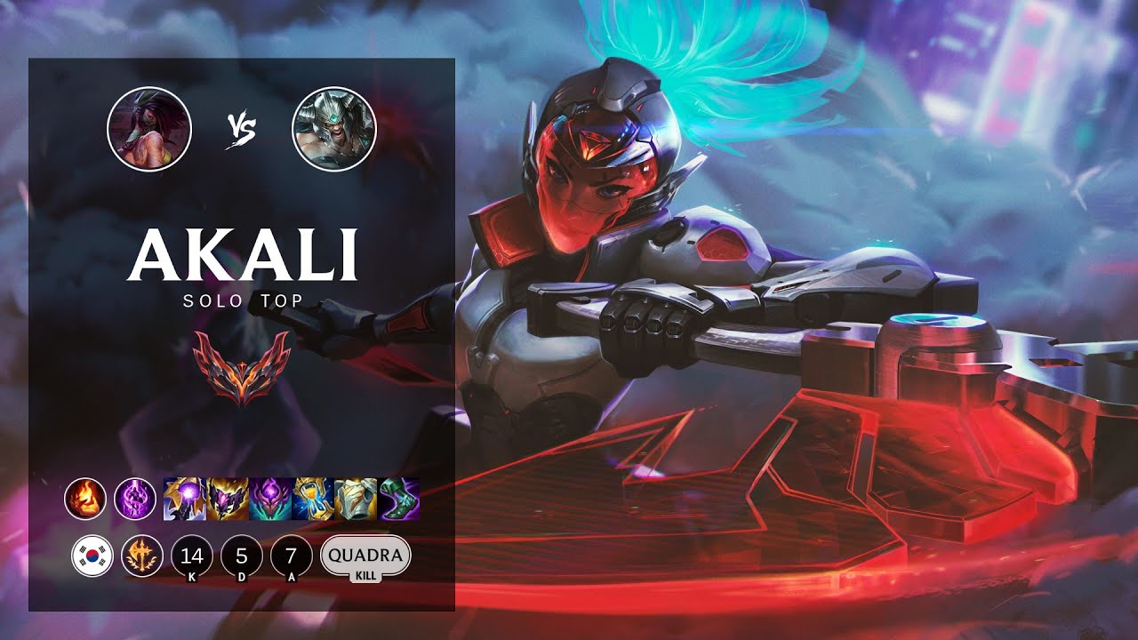 Akali Top vs Tryndamere - KR Grandmaster Patch 12.7