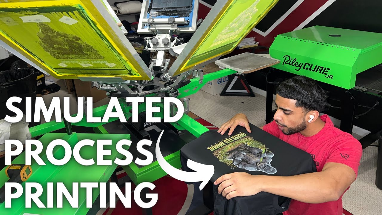SCREEN PRINTING Simulated Process On Black T-Shirts | Step By Step Process