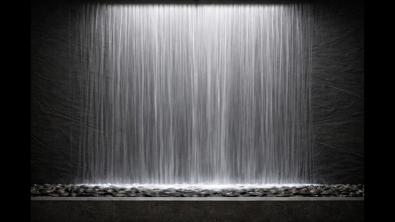 Modern Indoor Waterfall – Calm Water Wall Ambience | TV Background (10 Hours)