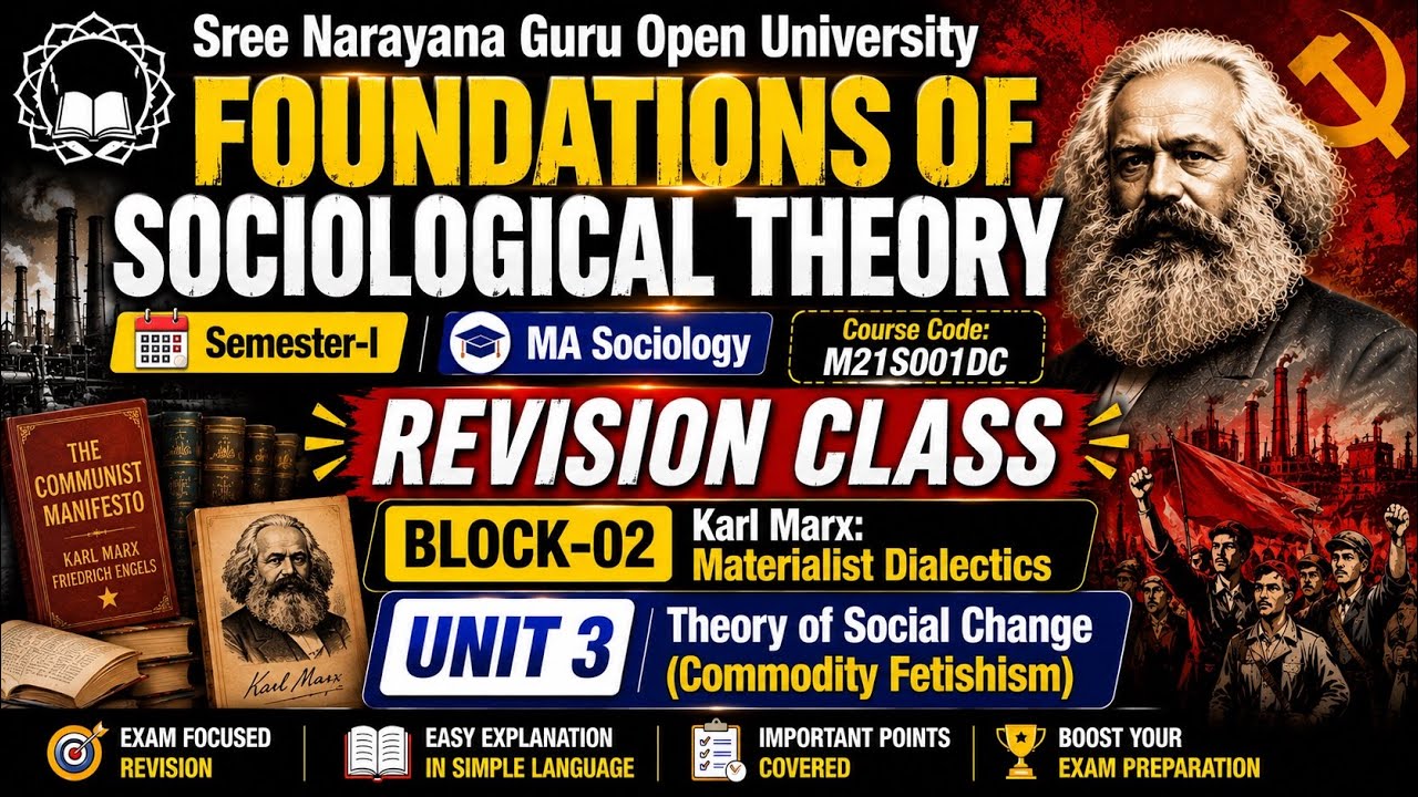 Foundations of Sociological Theory | SGOU MA Sociology Sem 1 | Marx: B2 U3 Theory of Social Change